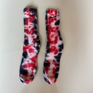 Red & Black Tie Dye Nike Socks